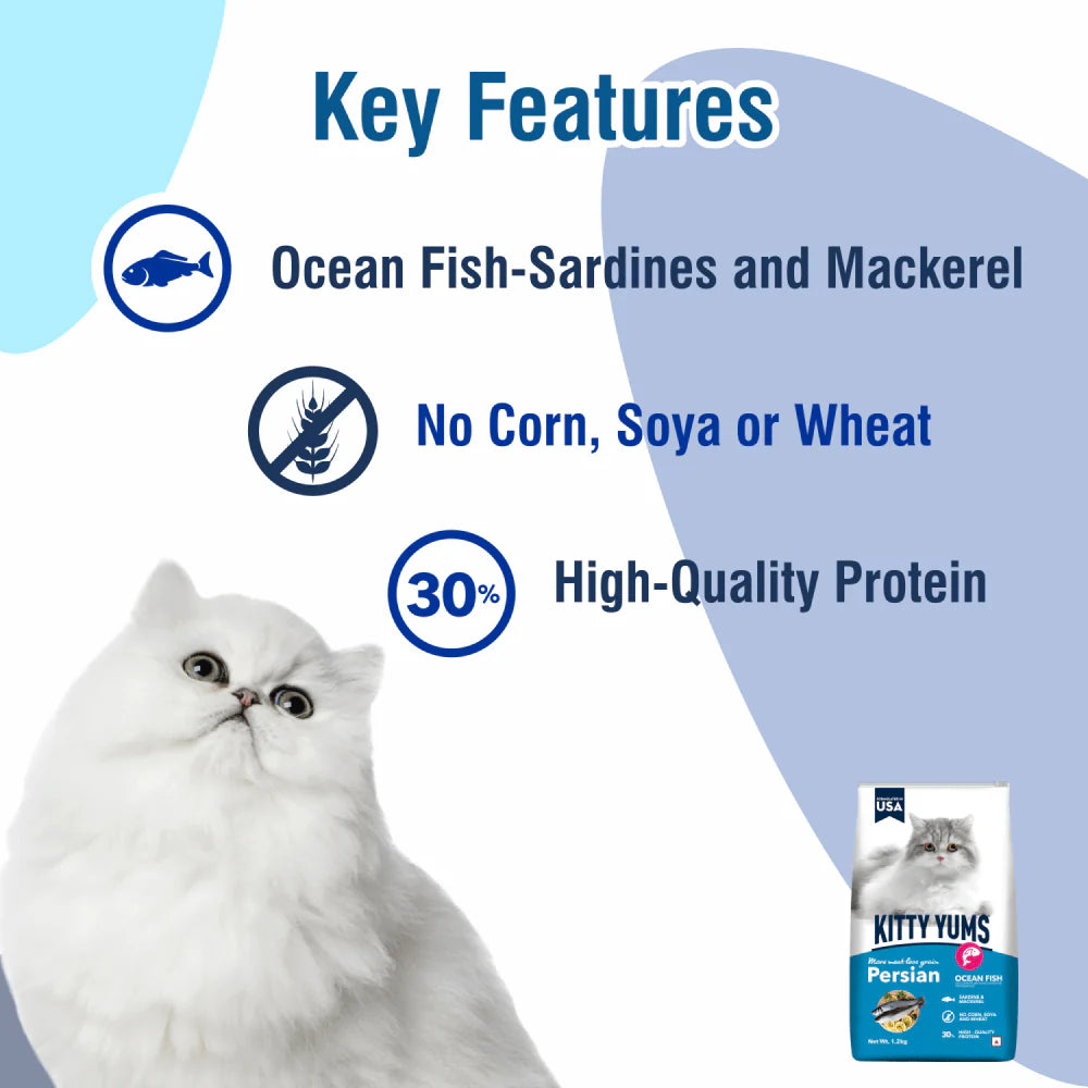 Kitty Yums Dry Food for Persian Cats - Ocean Fish