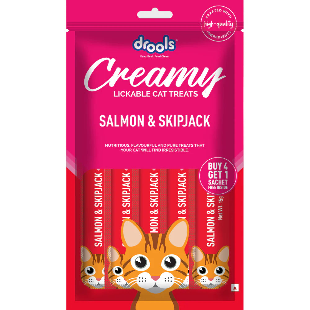 Drools Creamy Treats for Cats 5's - Salmon & Skipjack