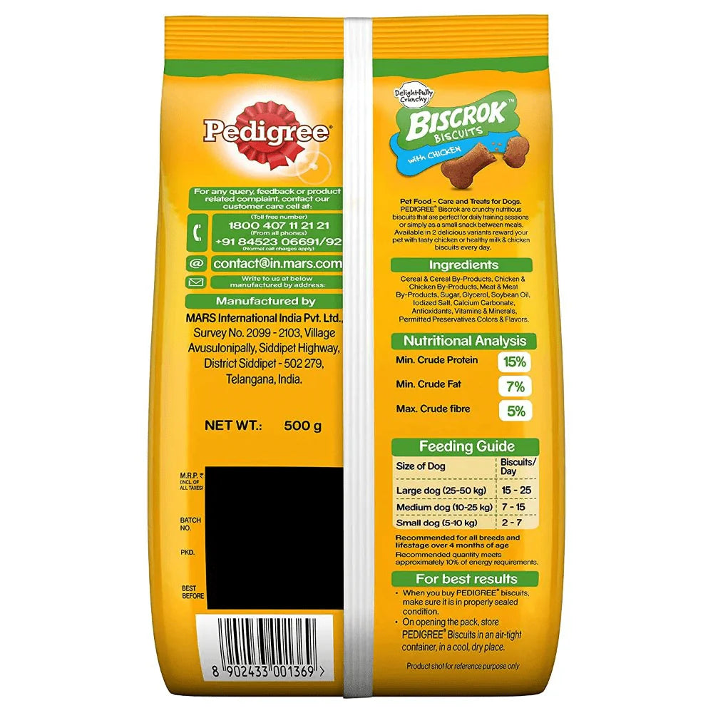 Pedigree Biscrok Biscuits For Dogs 500 gm - Chicken