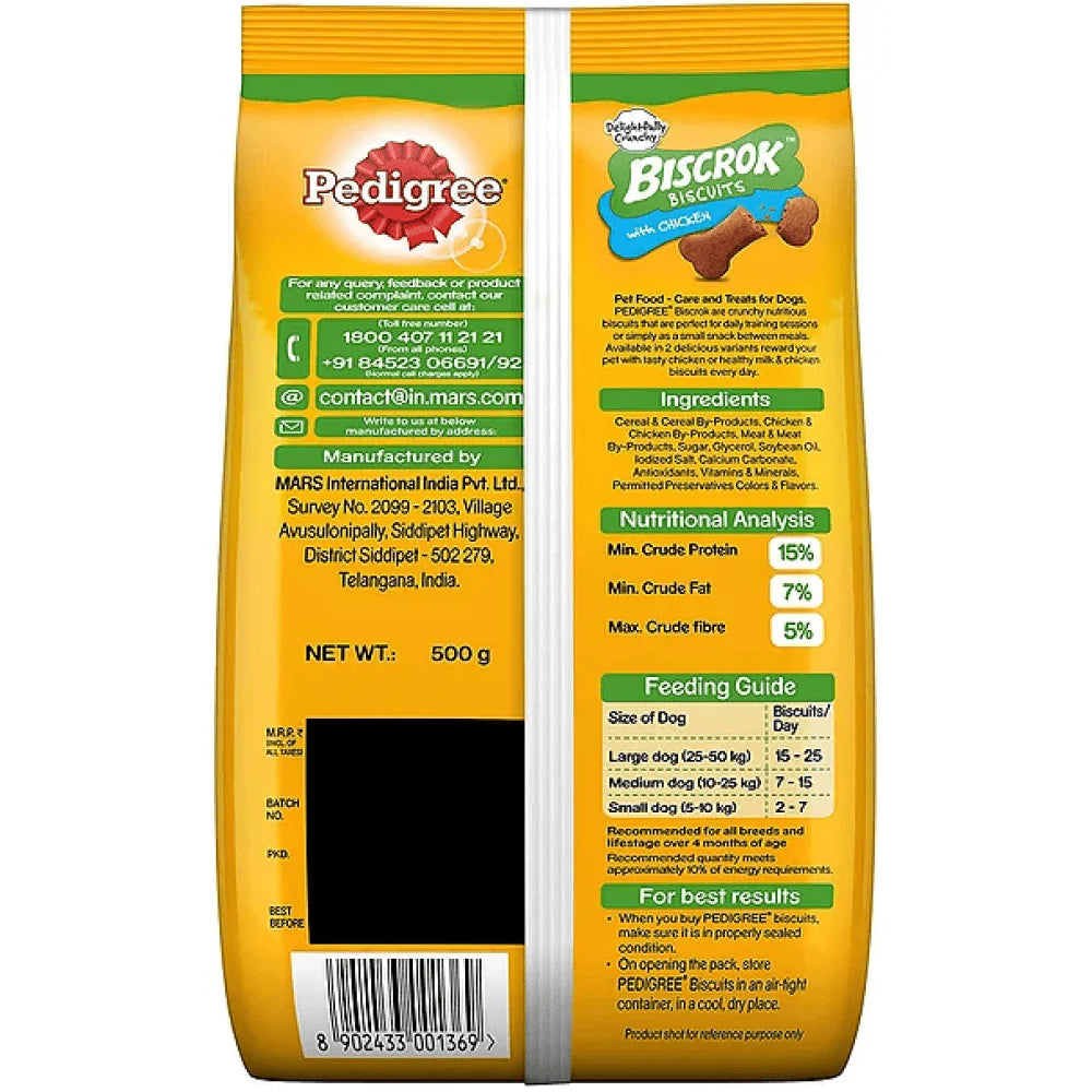 Pedigree Biscrok Biscuits For Dogs 500 gm - Lamb