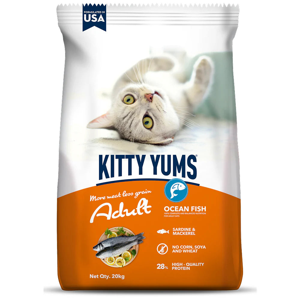 Kitty Yums Dry Food for Adult Cats All Breeds - Ocean Fish