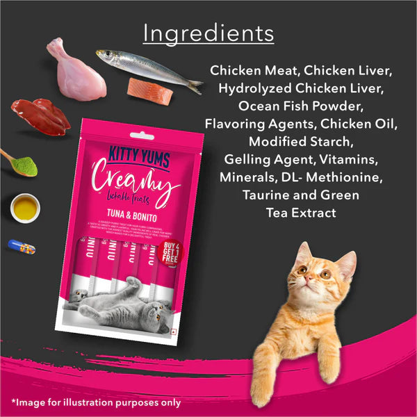 Kitty Yums Creamy Treats for Cats - Tuna & Bonito