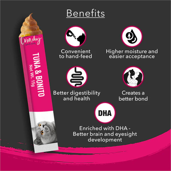 Kitty Yums Creamy Treats for Cats - Tuna & Bonito