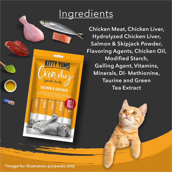 Kitty Yums Creamy Treats for Cats - Salmon & Skipjack