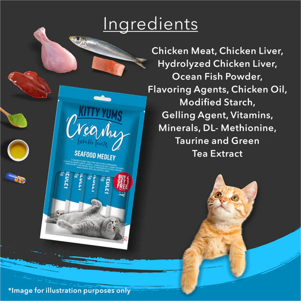 Kitty Yums Creamy Treats for Cats - Seafood