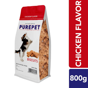 Purepet Real Chicken Biscuits For Dogs 800 gm Pouch - Chicken