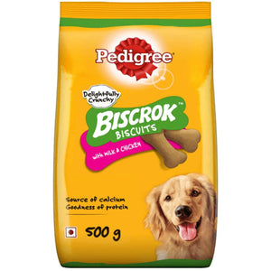 Pedigree Biscrok Biscuits For Dogs 500 gm - Milk & Chicken