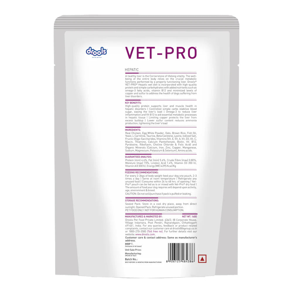 Drools Vet Pro Wet Food Gravy for Dogs / Puppies - Hepatic