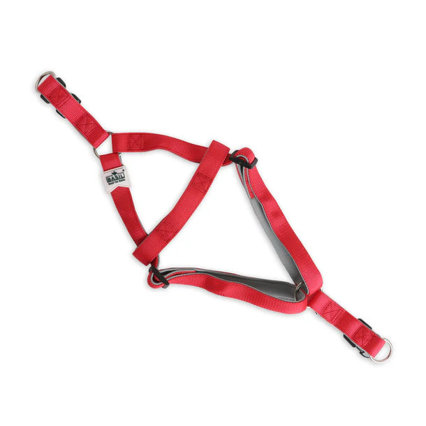 Basil Padded Adjustable Harness / Body Belt for Dogs & Puppies (Red)