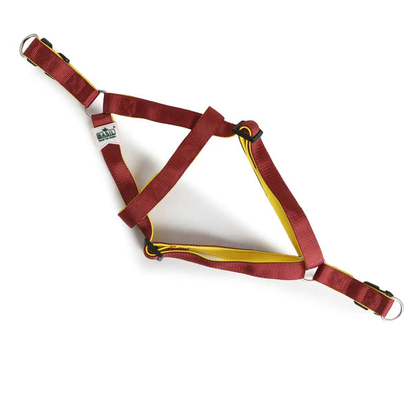 Basil Padded Adjustable Harness / Body Belt for Dogs & Puppies (Maroon)