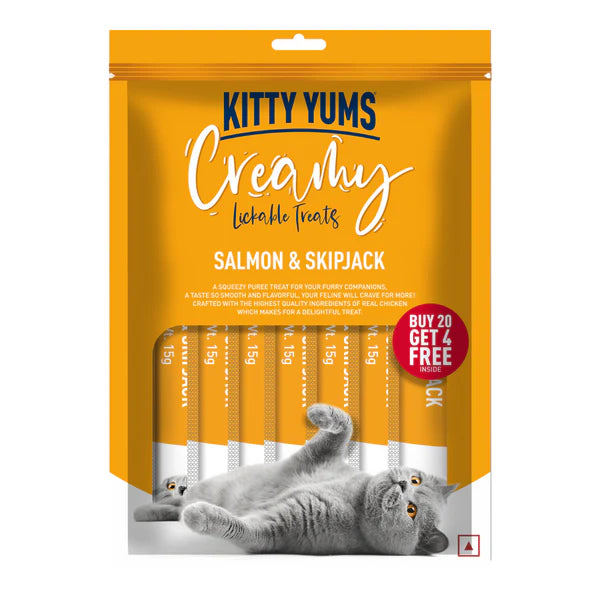 Kitty Yums Creamy Treats for Cats - Salmon & Skipjack