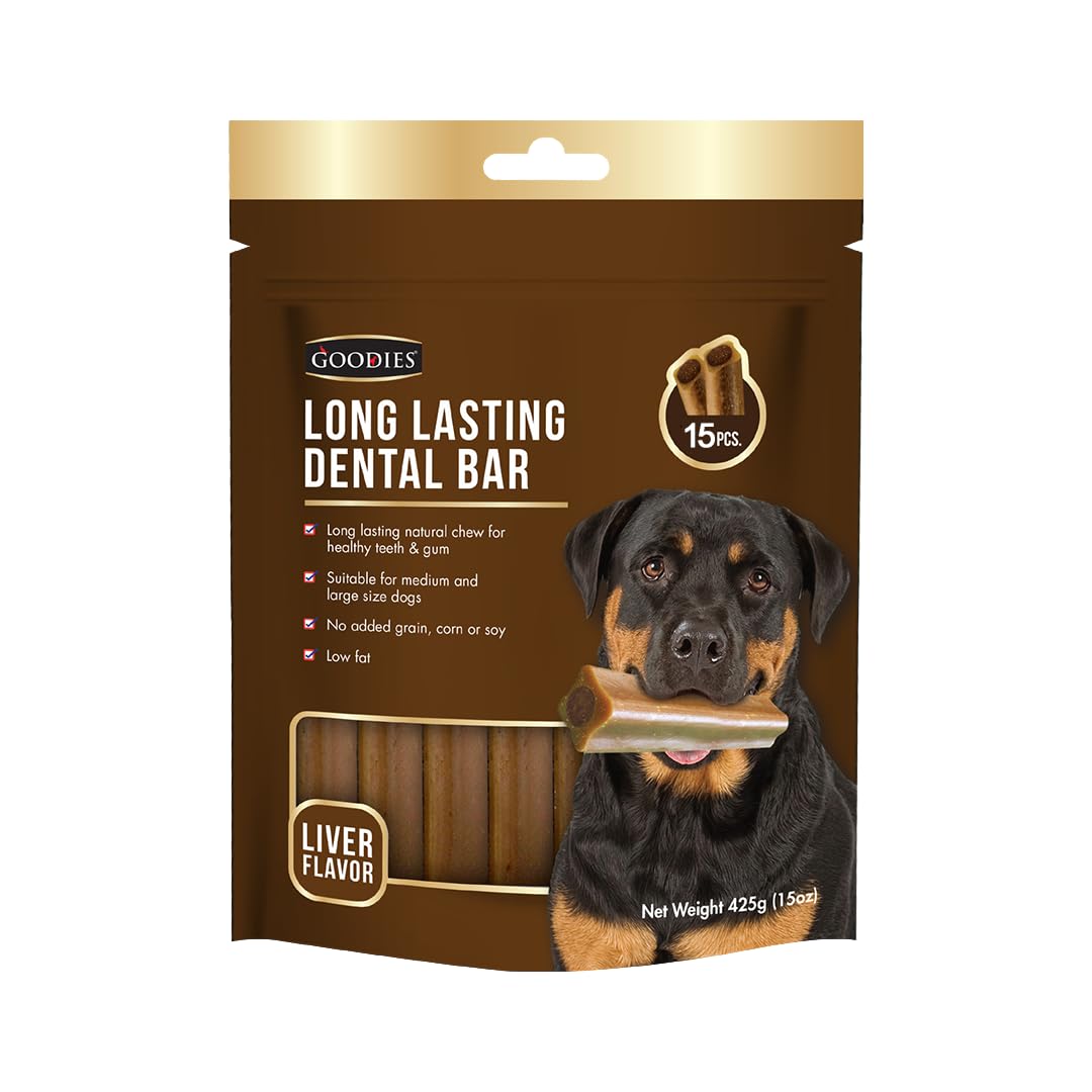 Goodies Long Lasting Dental Bar Treats for Dogs 425 gm (15 pc) - Liver