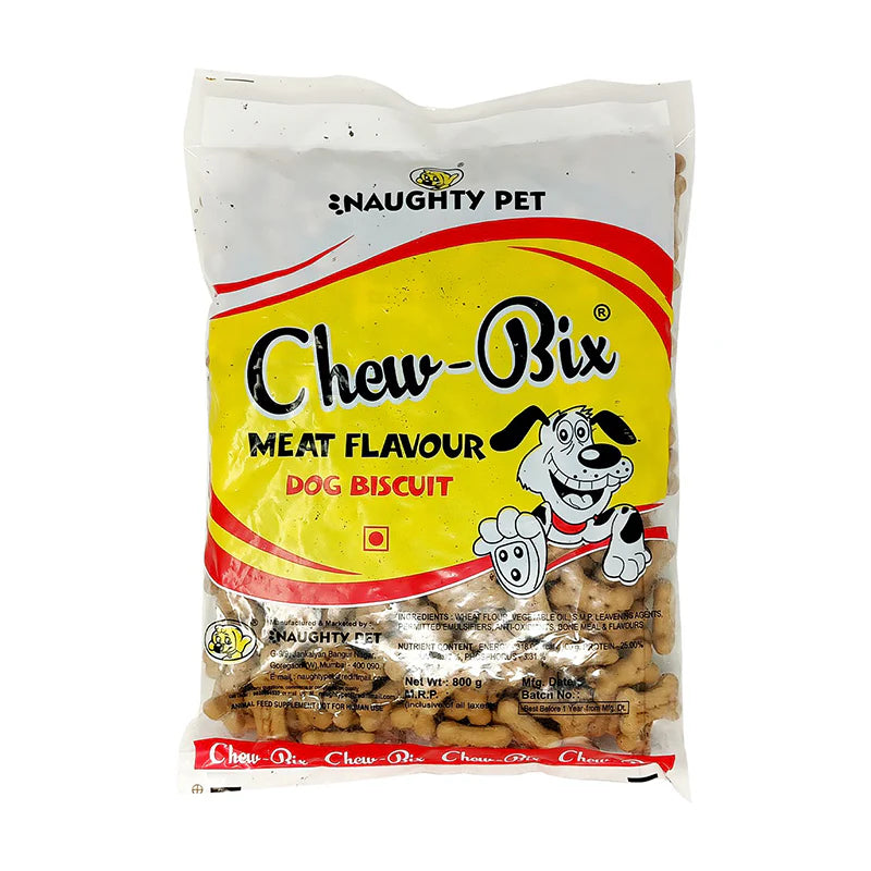Naughty Pet Chew Bix Biscuits for Dogs 800 gm - Meat