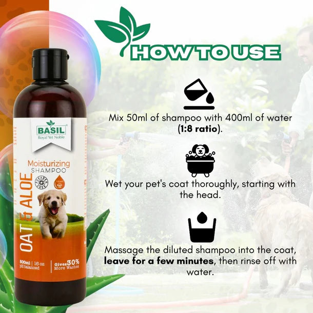 Basil Moisturizing Shampoo For Dogs - Oat & Aloe