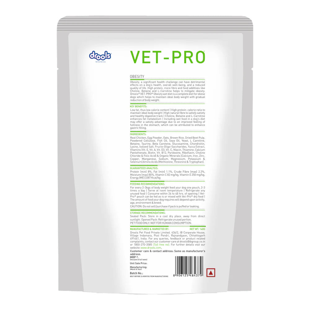 Drools Vet Pro Wet Food Gravy for Dogs / Puppies - Obesity