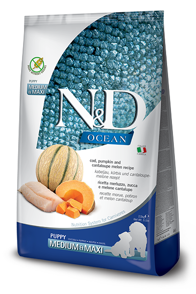 N&D Ocean Dry Food for Dogs - Maxi Puppy ( COD Pumpkin & Orange )