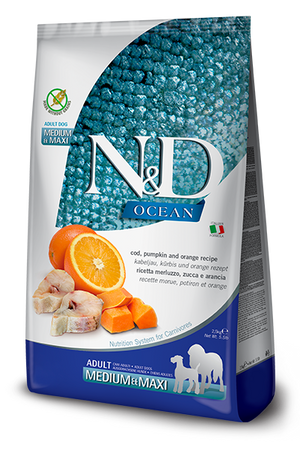 N&D Ocean Dry Food for Dogs - Maxi Adult ( COD Pumpkin & Orange )