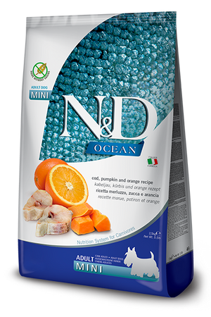 N&D Ocean Dry Food for Dogs - Mini Adult ( COD Pumpkin & Orange )