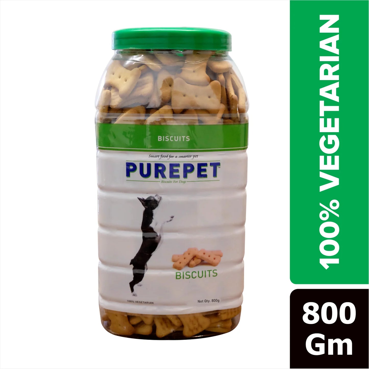 Purepet 100% Vegetarian Biscuits Jar For Dogs 800 gm - Veg