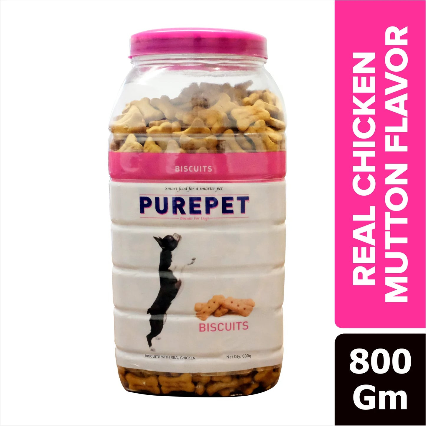 Purepet Real Chicken Biscuits Jar For Dogs - Mutton