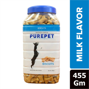 Purepet Real Chicken Biscuits Jar For Dogs - Milk