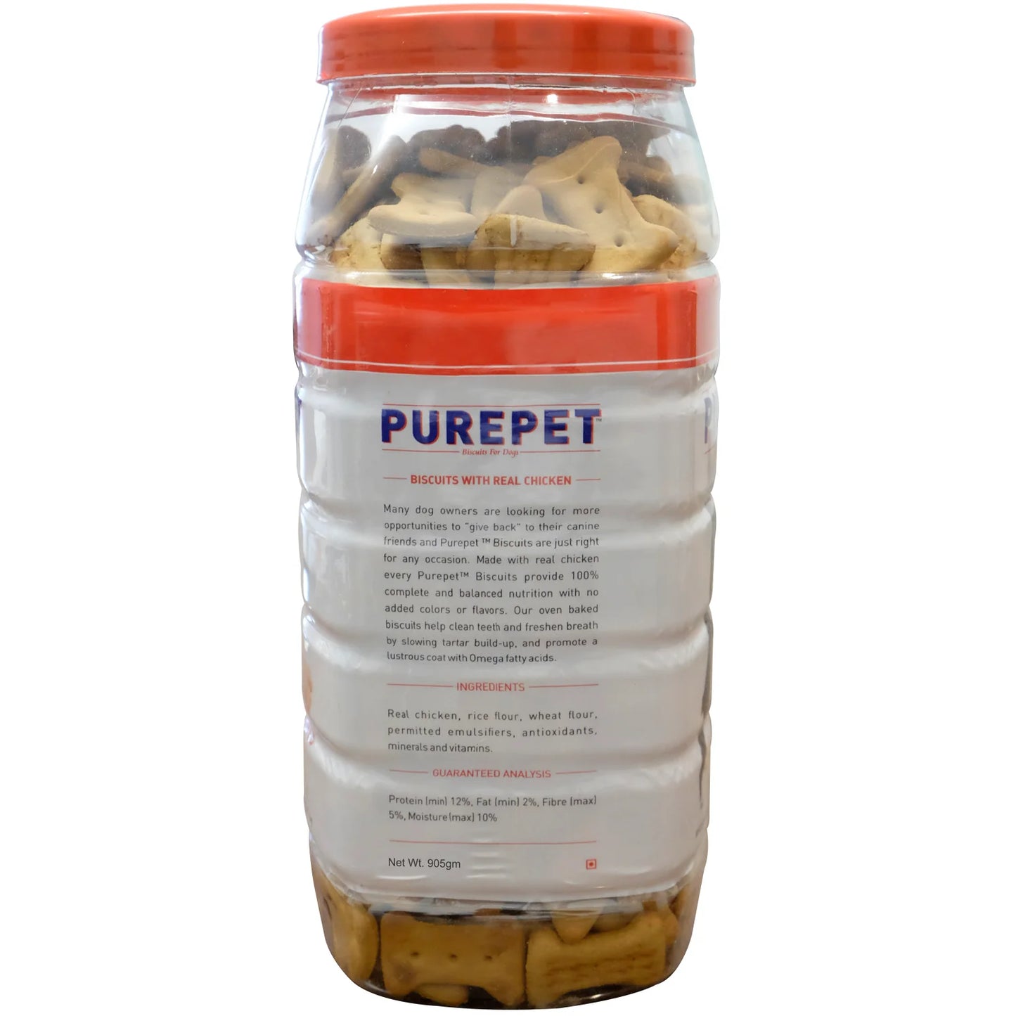 Purepet Real Chicken Biscuits Jar For Dogs - Chicken