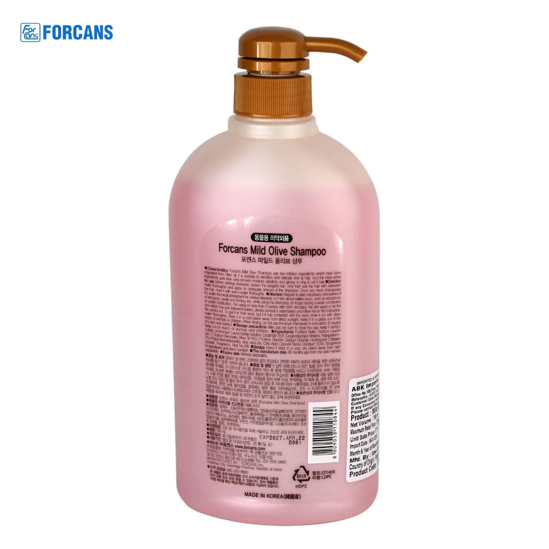 Forcans Mild Olive Shampoo for Dogs 750 ml