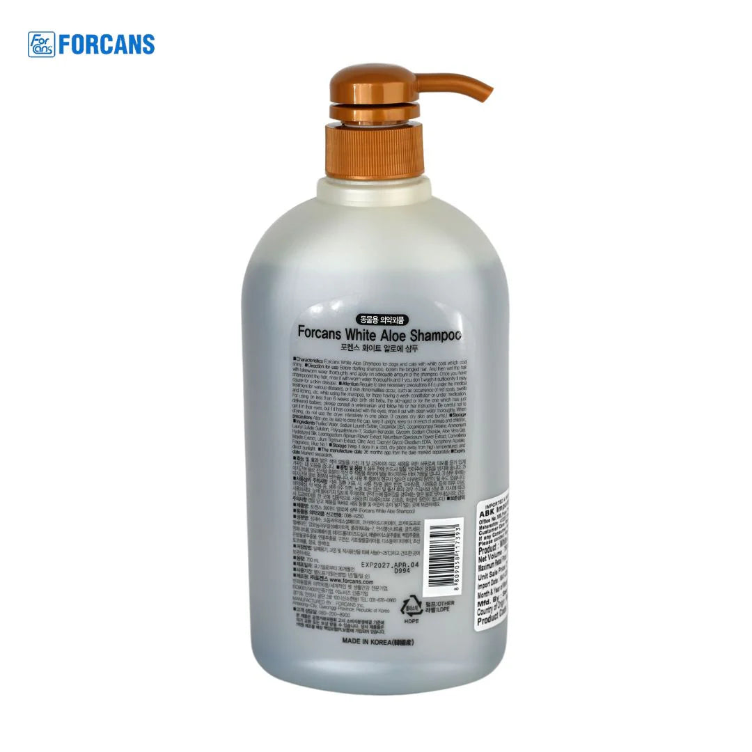 Forcans White Coat Aloe Shampoo for Dogs 750 ml