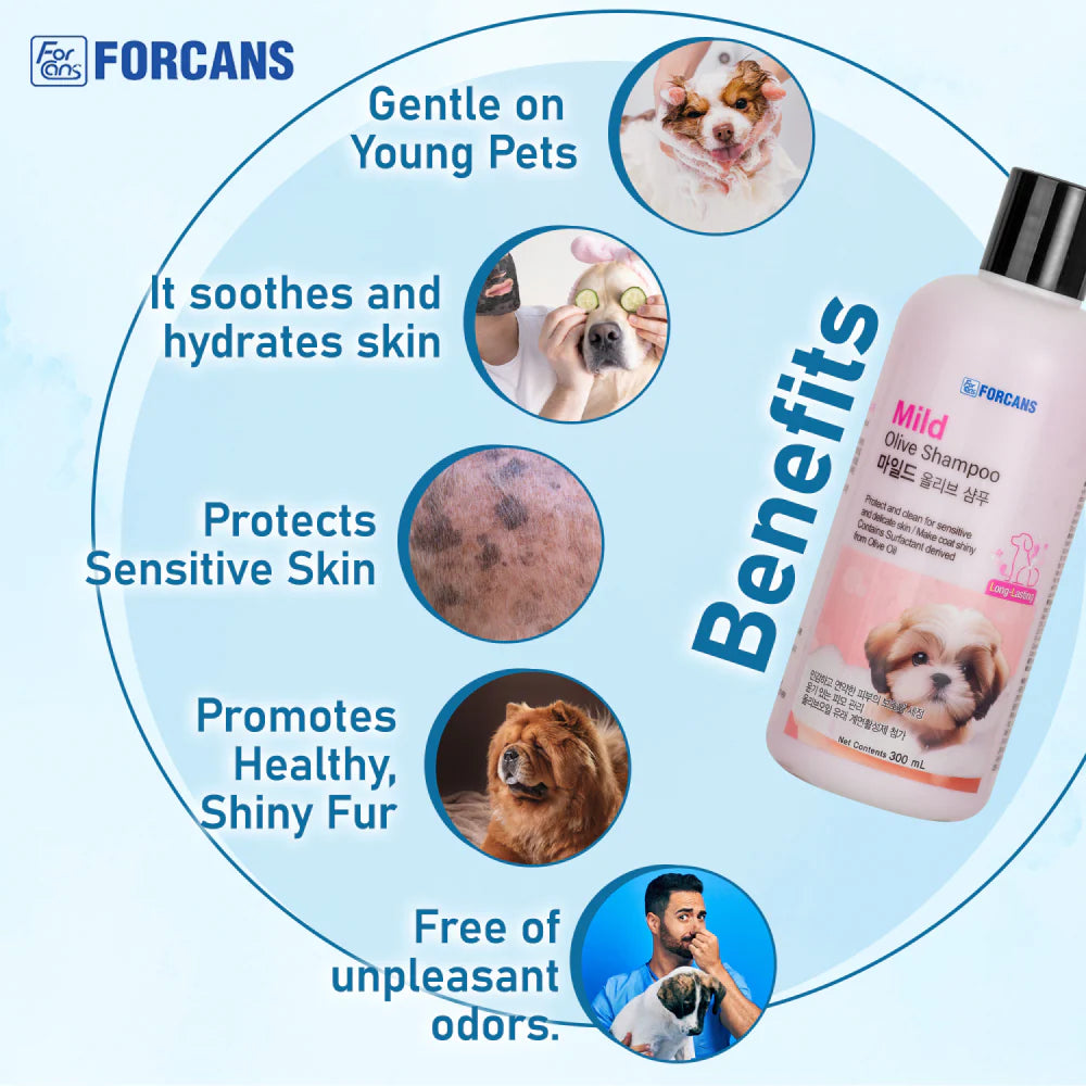 Forcans Mild Olive Shampoo for Dogs 300 ml