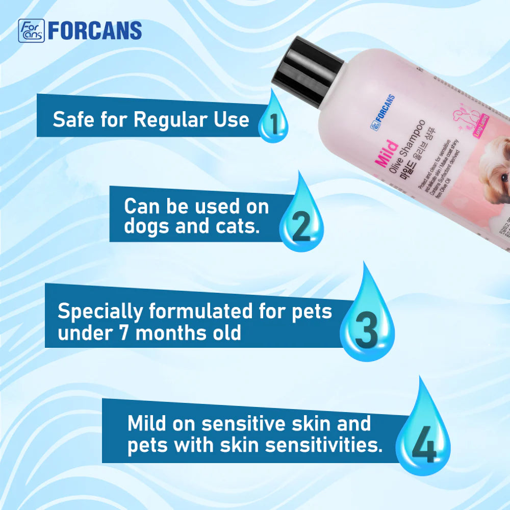 Forcans Mild Olive Shampoo for Dogs 300 ml