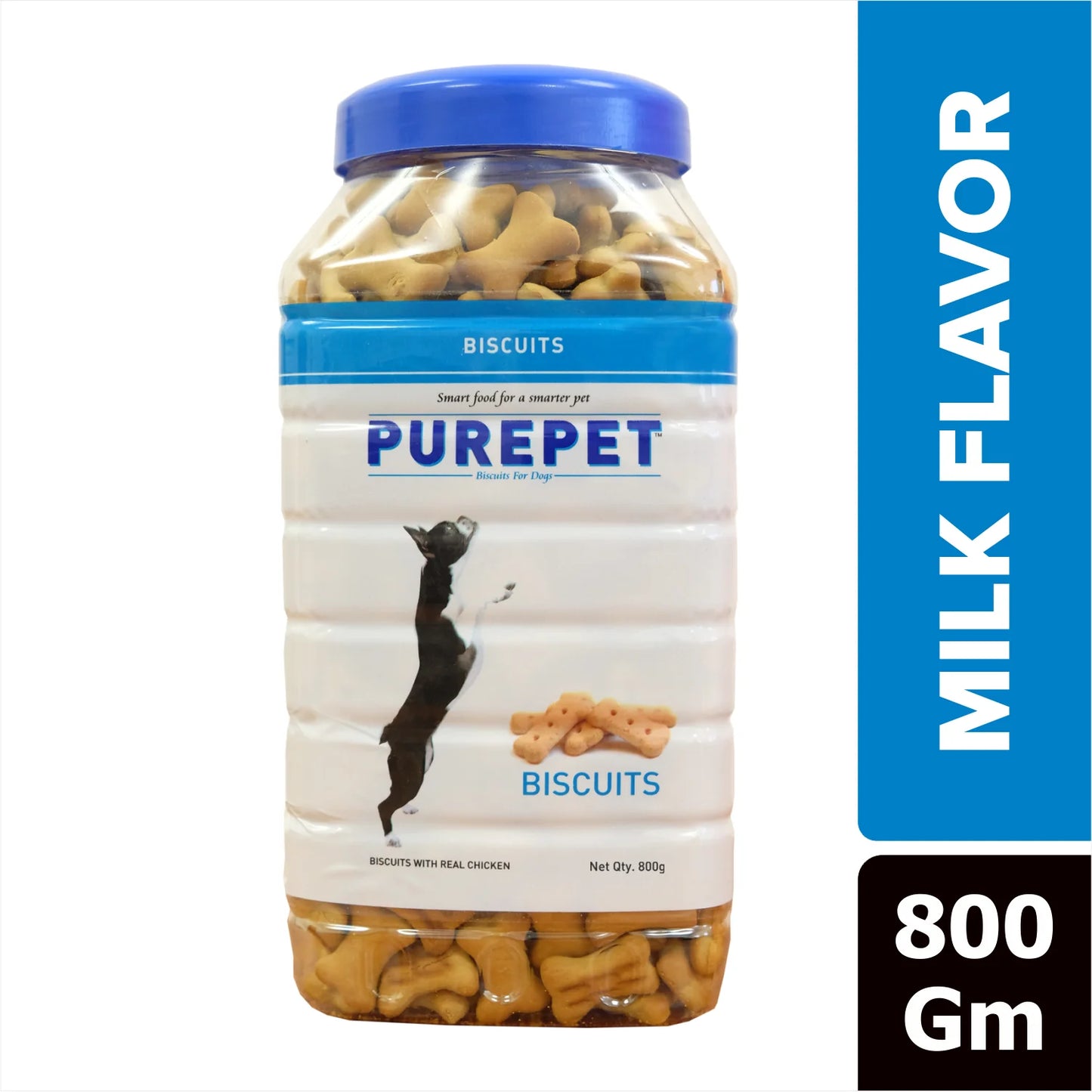 Purepet Real Chicken Biscuits Jar For Dogs - Milk