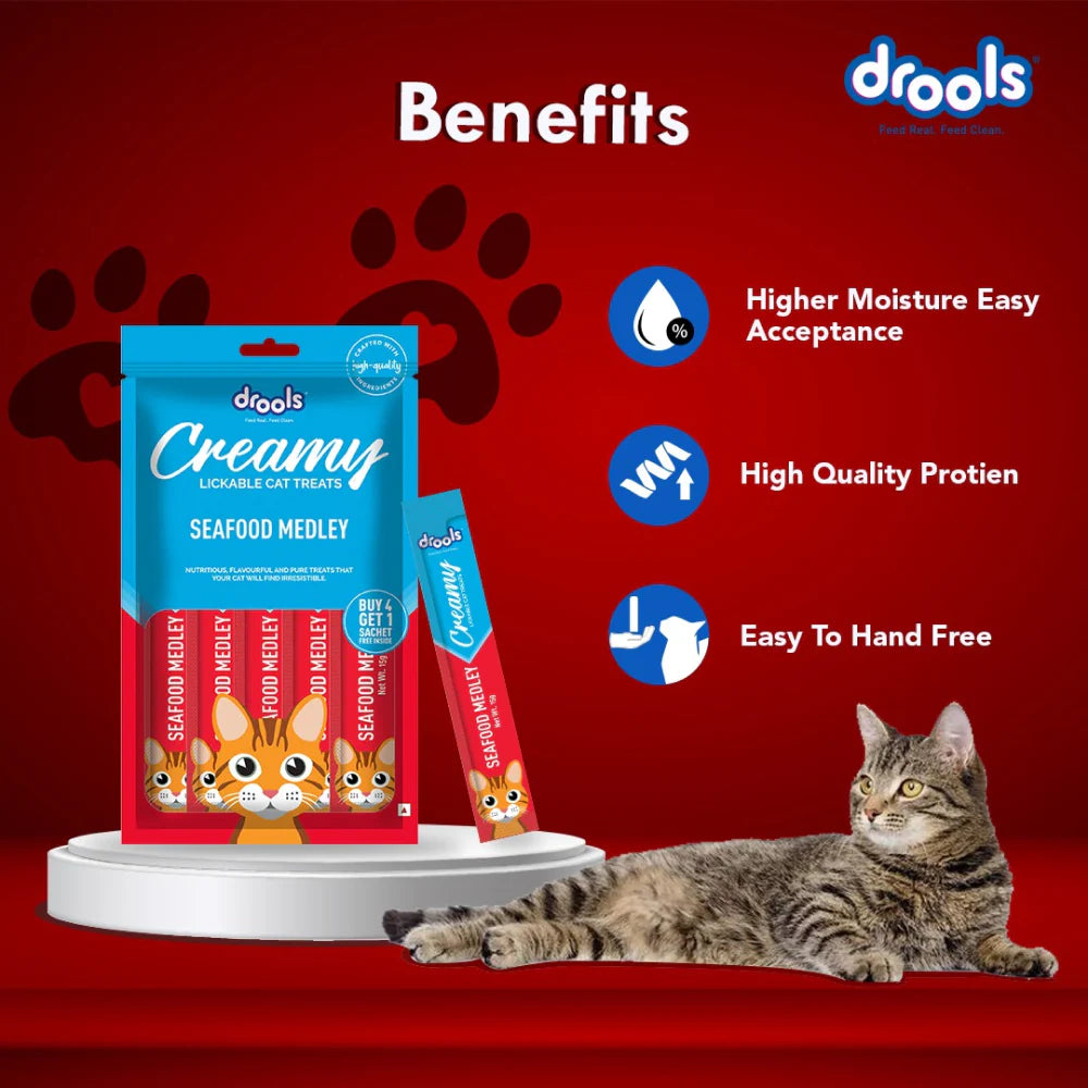 Drools Creamy Treats for Cats 5's - Seafood Medley