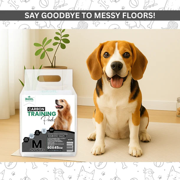 Basil Training Pee Pads with Activated Carbon for Dogs & Puppies 25 pc - Medium 45 x 60 cm