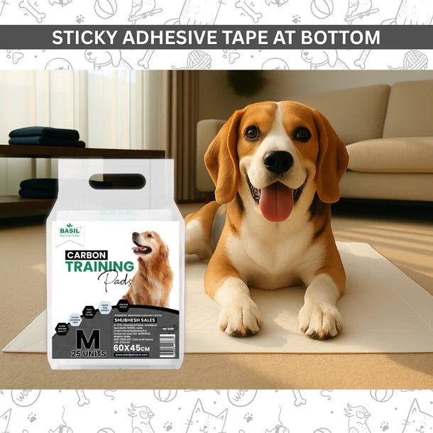 Basil Training Pee Pads with Activated Carbon for Dogs & Puppies 25 pc - Medium 45 x 60 cm
