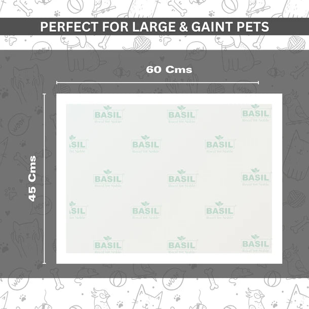 Basil Training Pee Pads with Activated Carbon for Dogs & Puppies 25 pc - Medium 45 x 60 cm