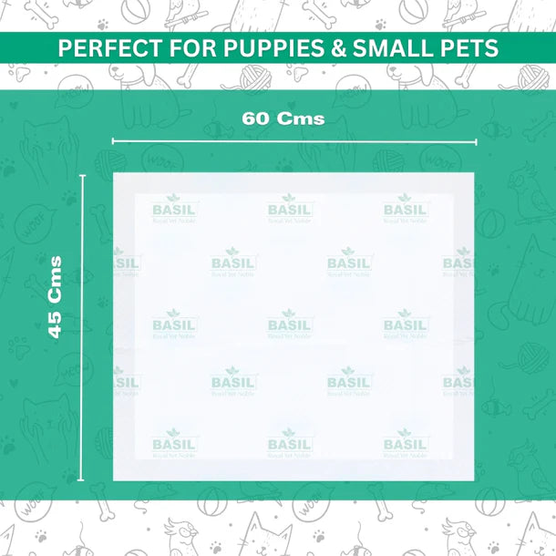 Basil Training Pee Pads for Dogs & Puppies - Medium 45 x 60 cm