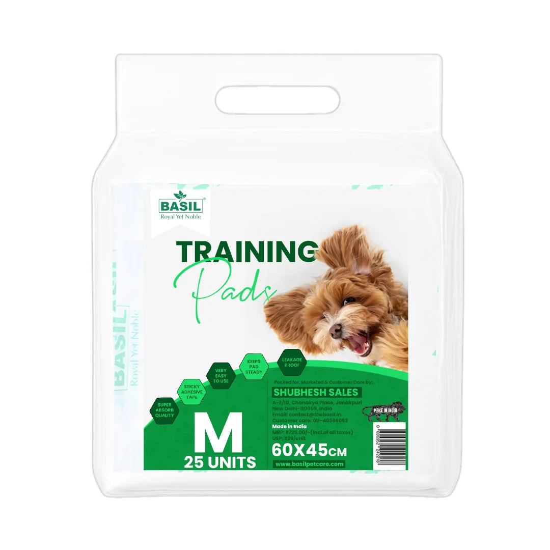 Basil Training Pee Pads for Dogs & Puppies - Medium 45 x 60 cm