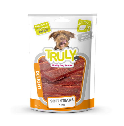 Truly Dry Treats for Dogs 90 gm - Tuna Soft Steaks