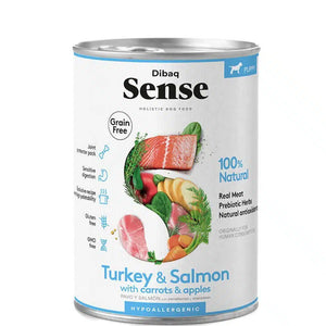 Dibaq Sense Hypoallergenic Wet Food Gravy Tin for Dogs 380 gm - Turkey & Salmon