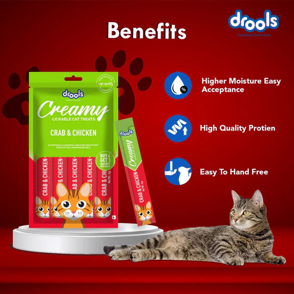 Drools Creamy Treats for Cats 5's - Crab & Chicken