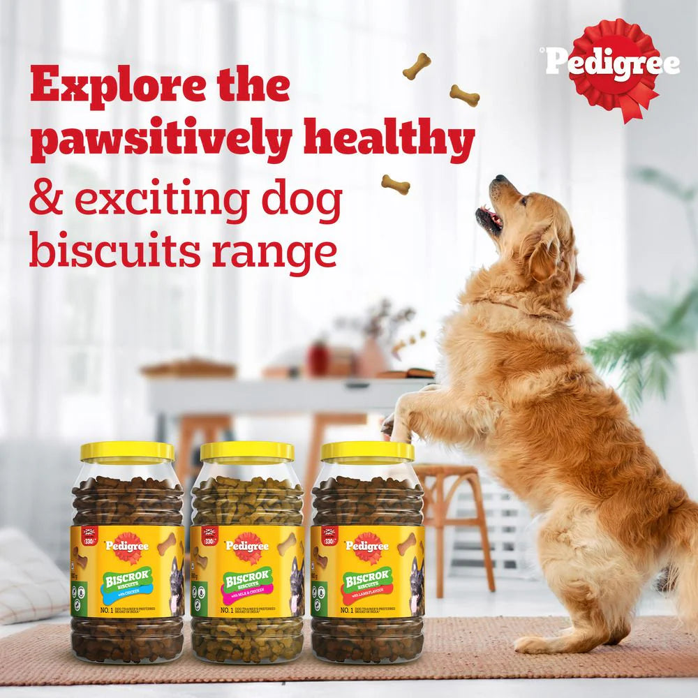 Pedigree Biscrok Biscuits For Dogs 900 gm Jar - Milk & Chicken