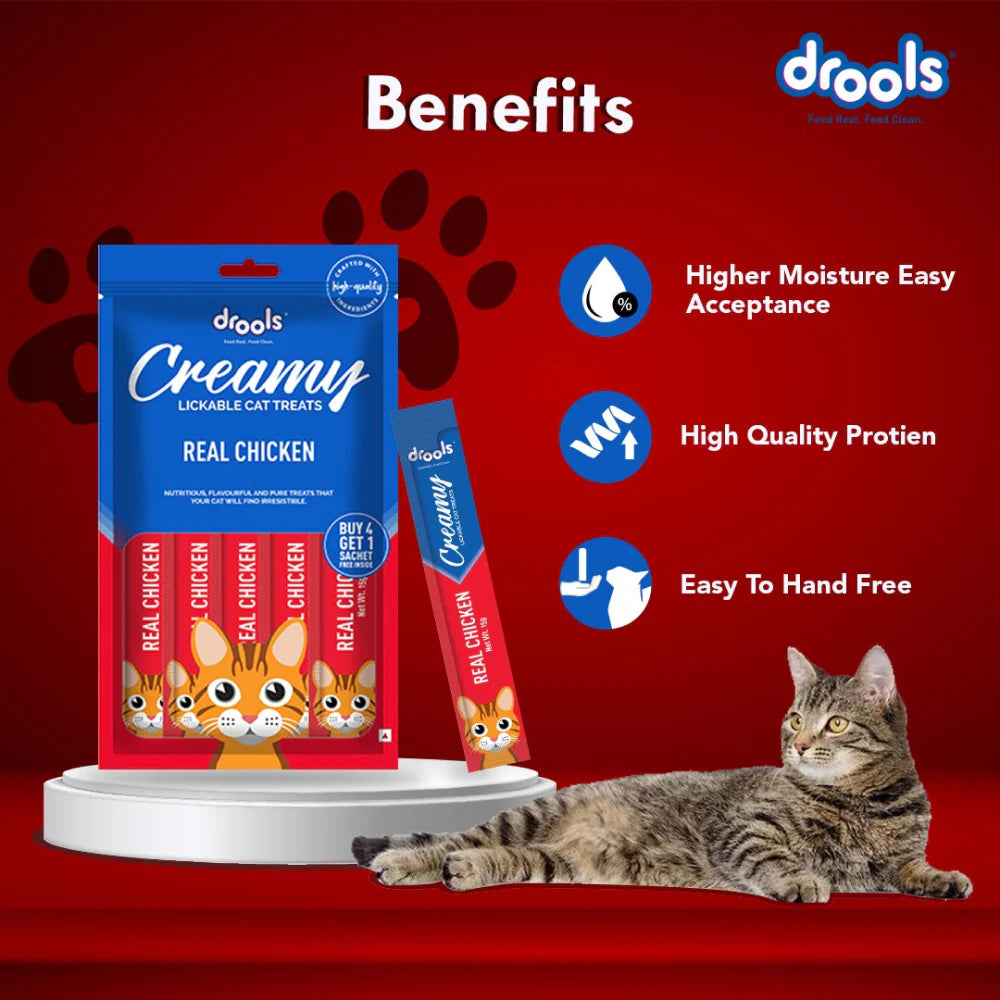 Drools Creamy Treats for Cats 5's - Real Chicken
