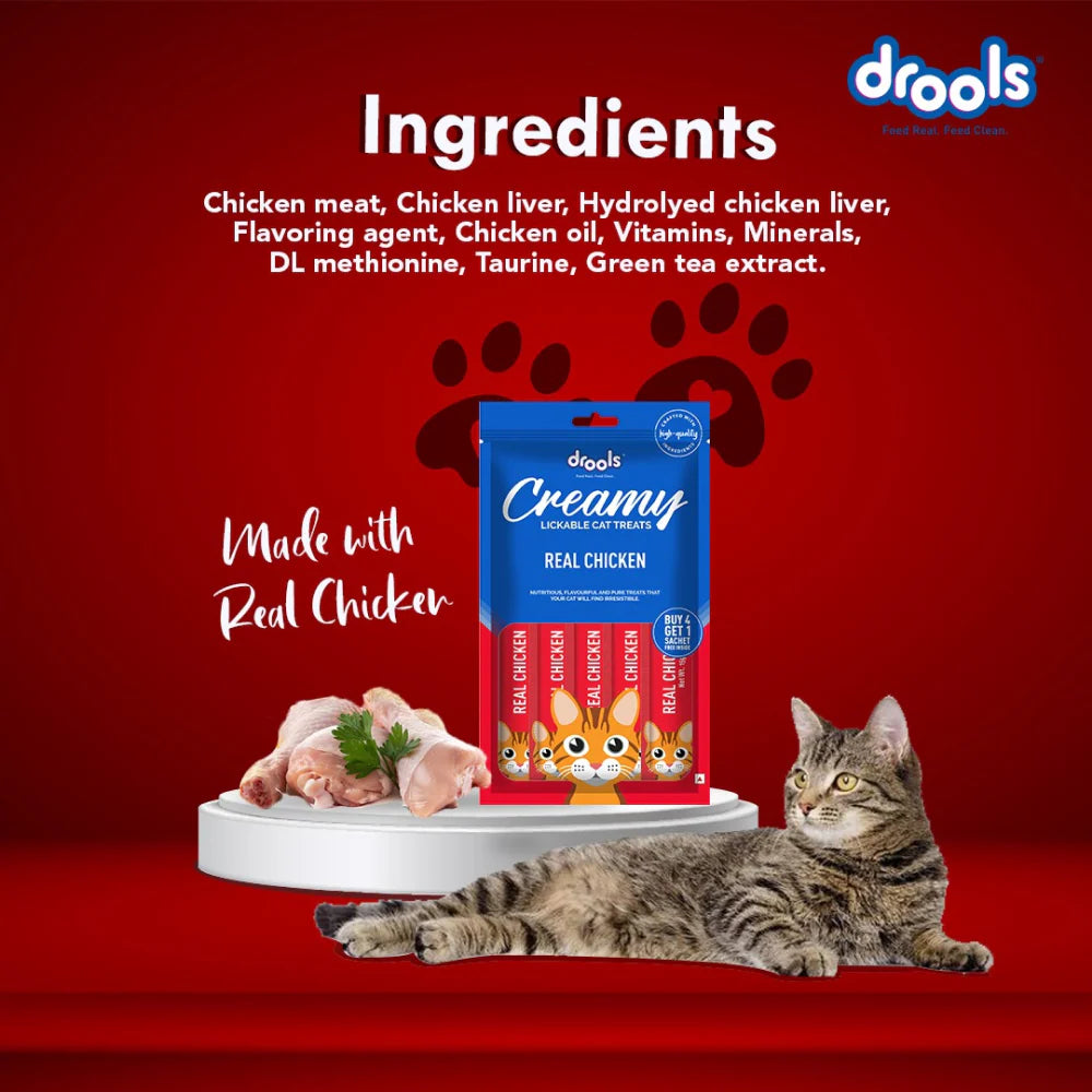 Drools Creamy Treats for Cats 5's - Real Chicken