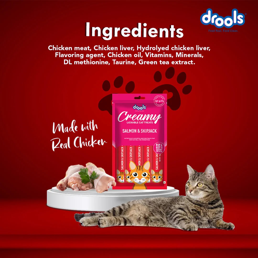 Drools Creamy Treats for Cats 5's - Salmon & Skipjack