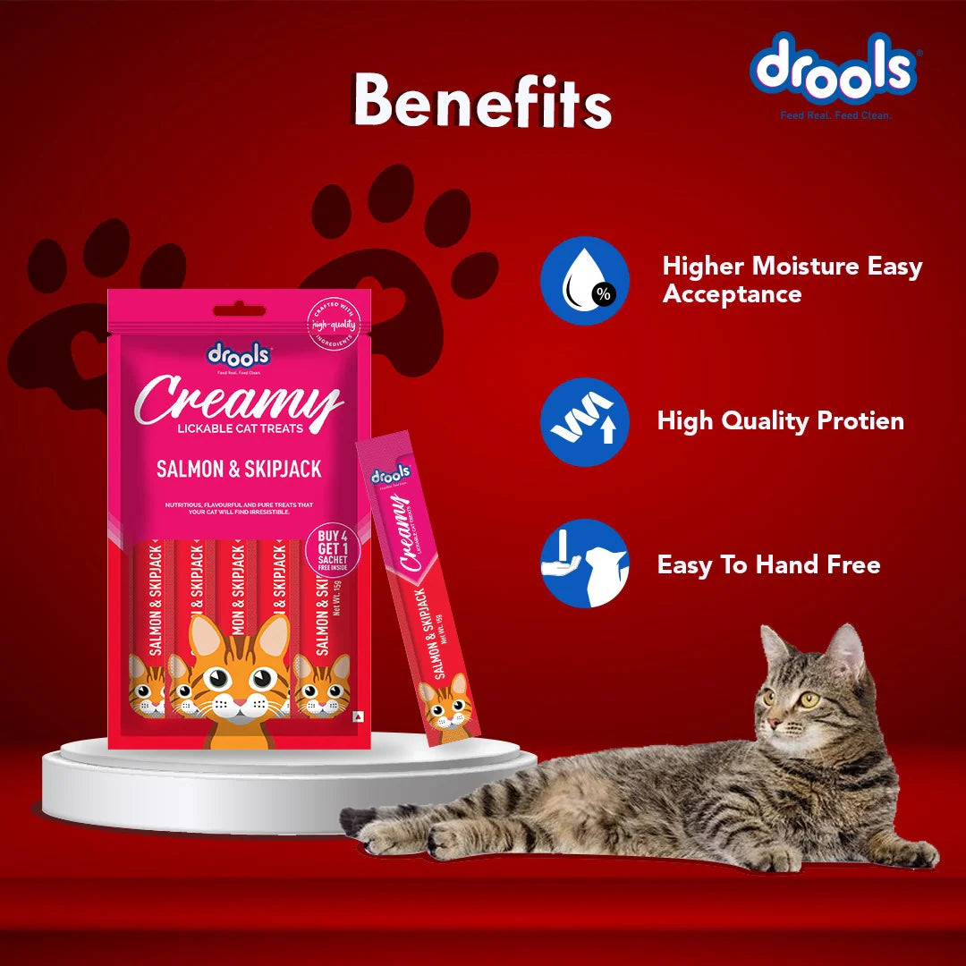 Drools Creamy Treats for Cats 5's - Salmon & Skipjack