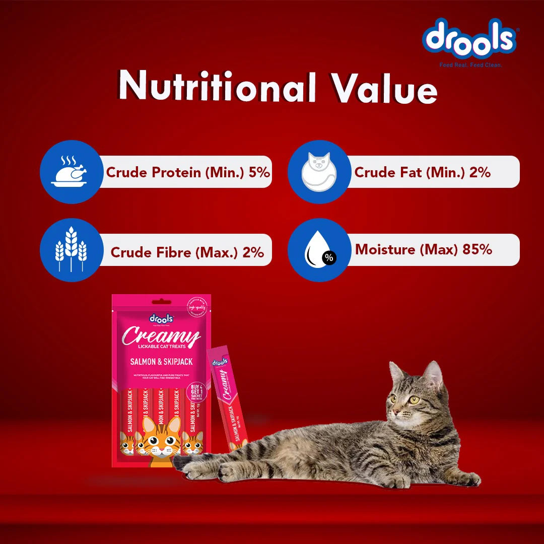 Drools Creamy Treats for Cats 5's - Salmon & Skipjack