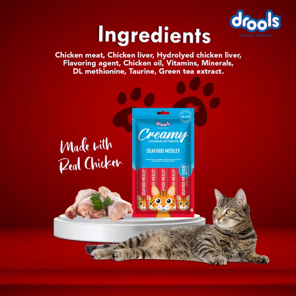 Drools Creamy Treats for Cats 5's - Seafood Medley
