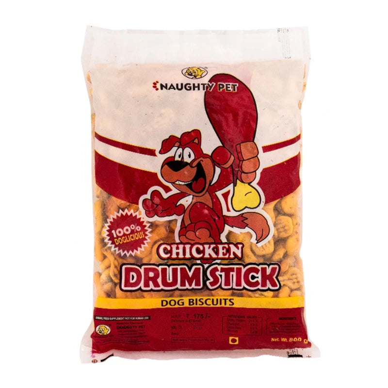 Naughty Pet Chicken Drumsticks Biscuits for Dogs 800 gm