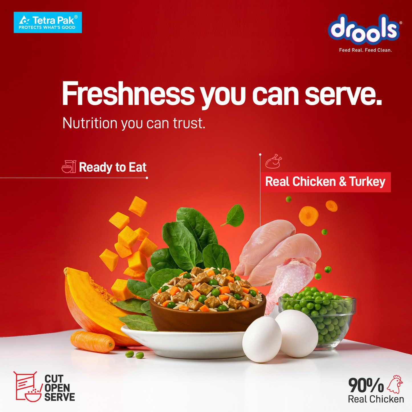 Drools Tetra Pack Real Chicken Turkey 350gm for Puppy / Dogs