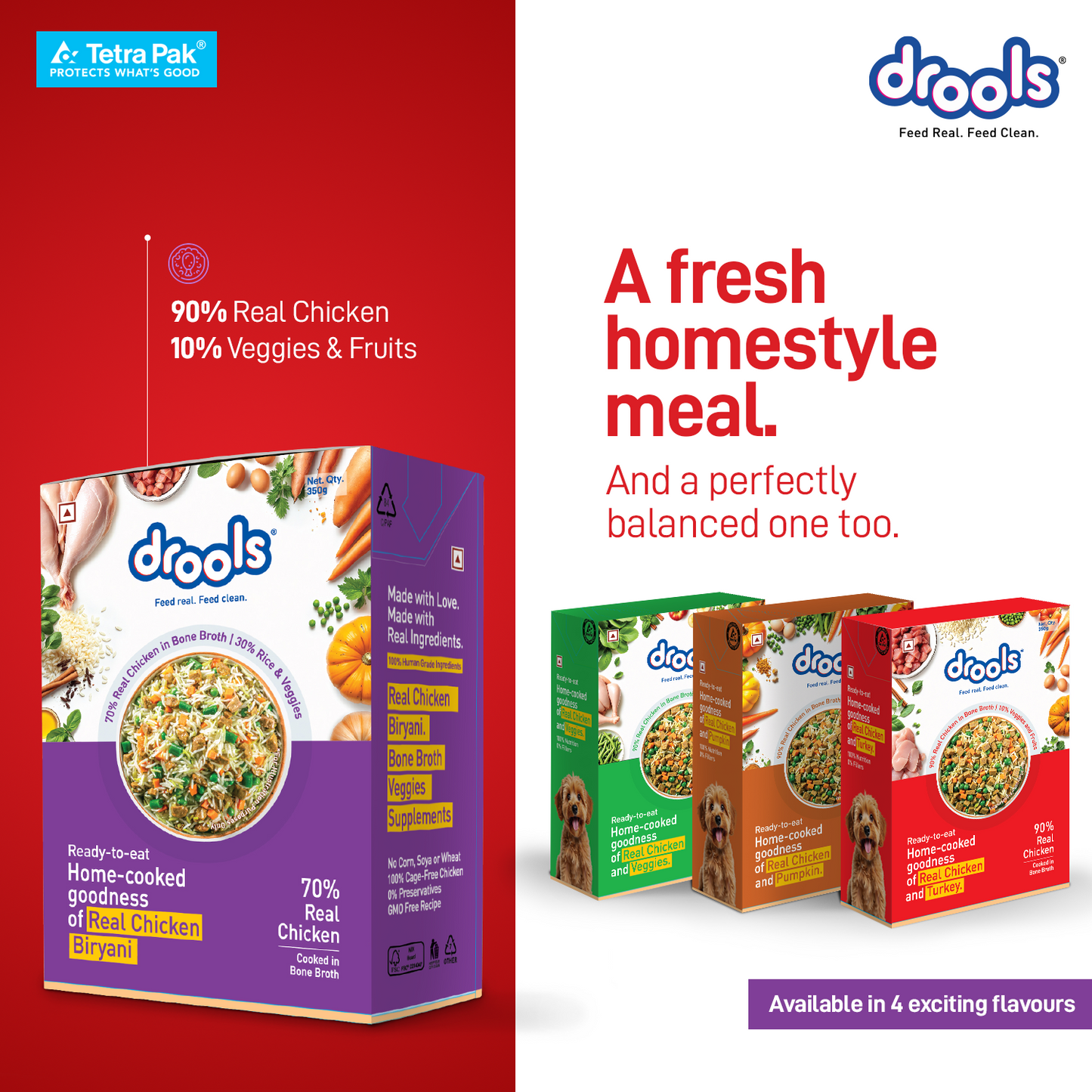 Drools Tetra Pack Real Chicken Biryani 150gm for Puppy / Dogs